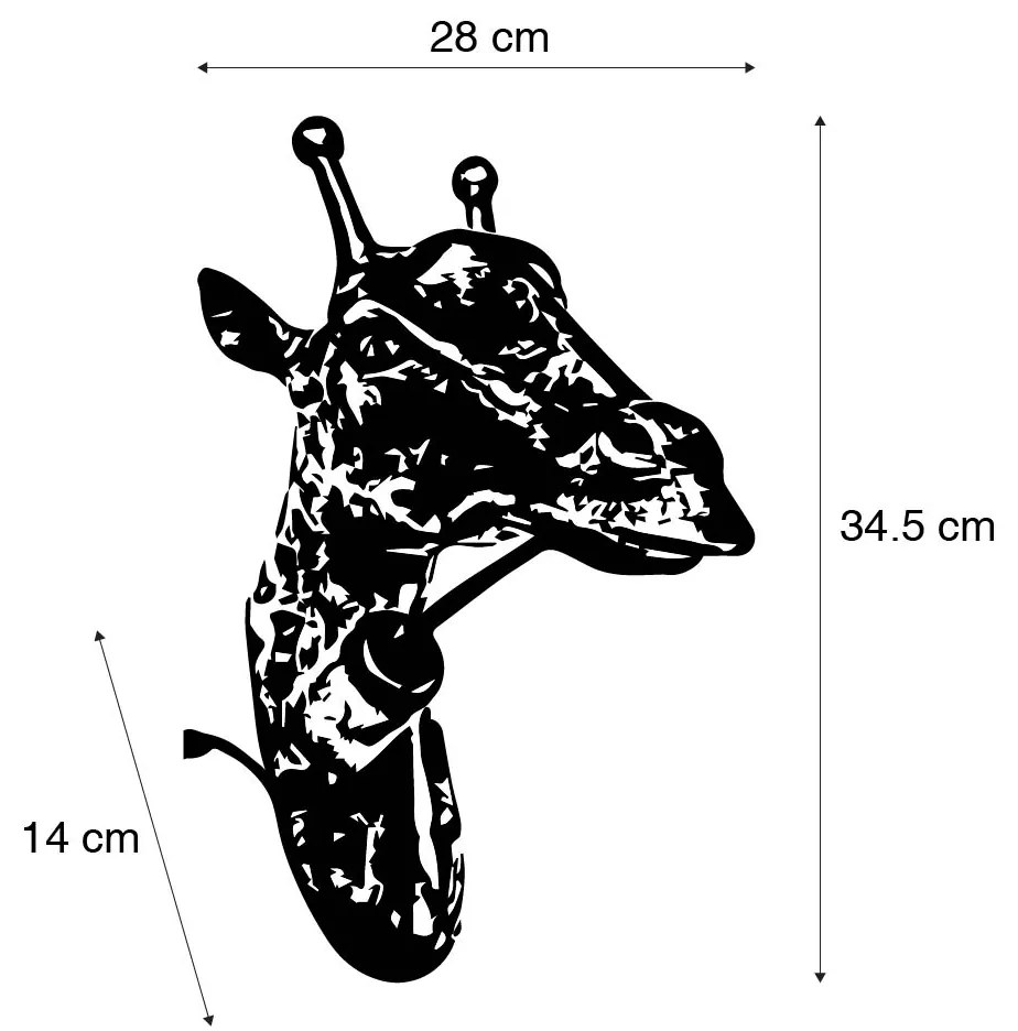Smart wandlamp messing incl. Wifi G95 - Animal Giraf Art Deco E27 Binnenverlichting Lamp