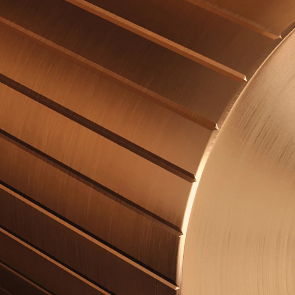 Brauer Stripe thermostatische badkraan met glijstang en 3 standen handdouche koper geborsteld PVD