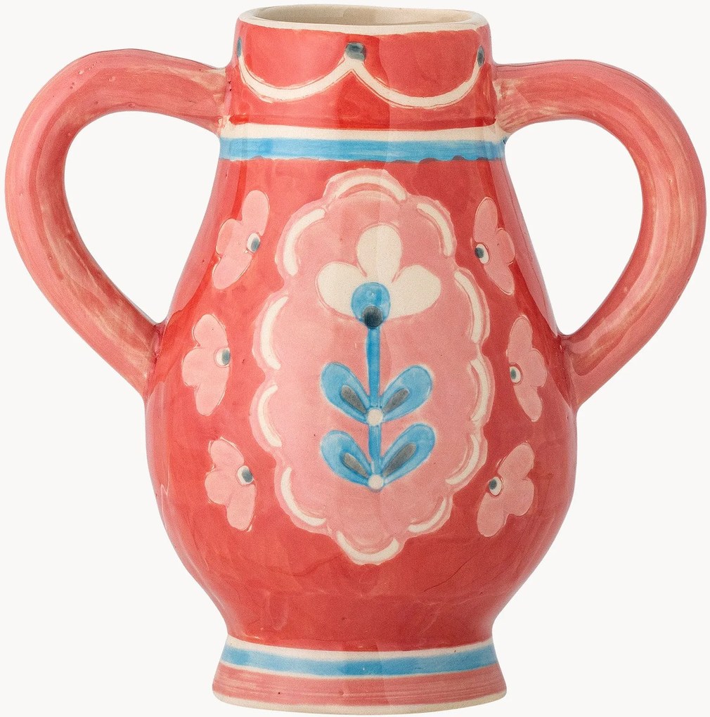 Handbeschilderde vaas Odina van steengoed, H 15 cm