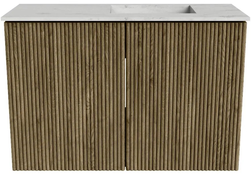 Mondiaz Joya DLux 60cm toiletmeubel dusk met wastafel faye rechts zonder kraangat opalo