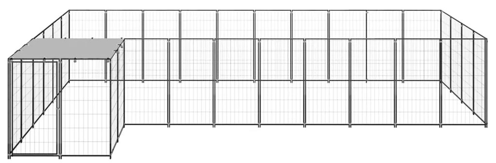 vidaXL Hondenkennel 13,31 m² staal zwart