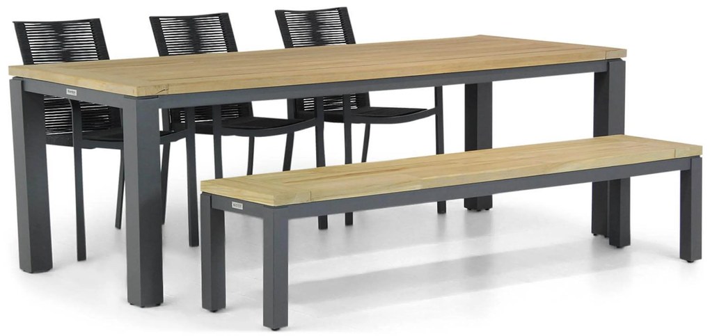 Tuinset 6 personen 230 cm Rope Grijs Santika Furniture Santika