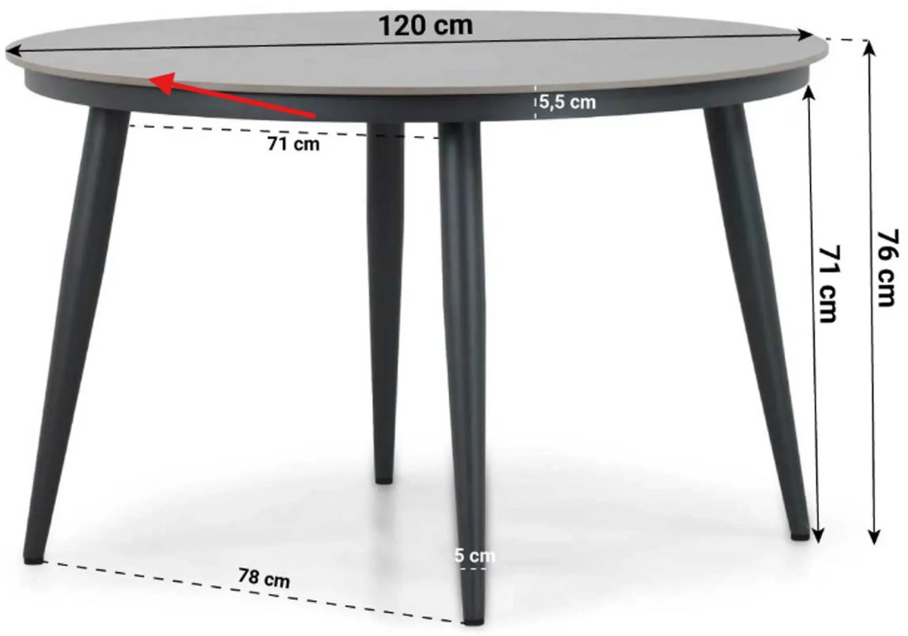 Tuinset 4 personen 120 cm Kunststof Groen Lifestyle Garden Furniture Lissabon/Vienna