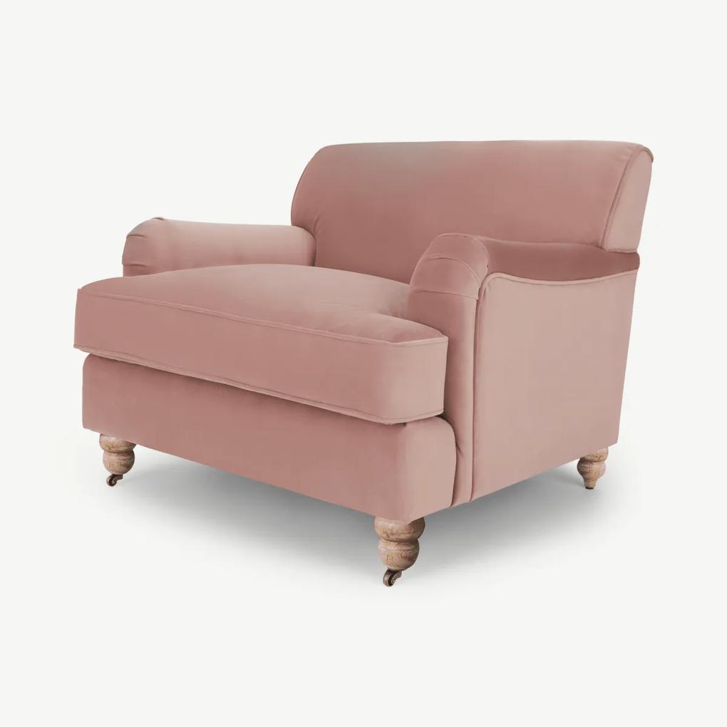 Orson fauteuil, vintage roze fluweel