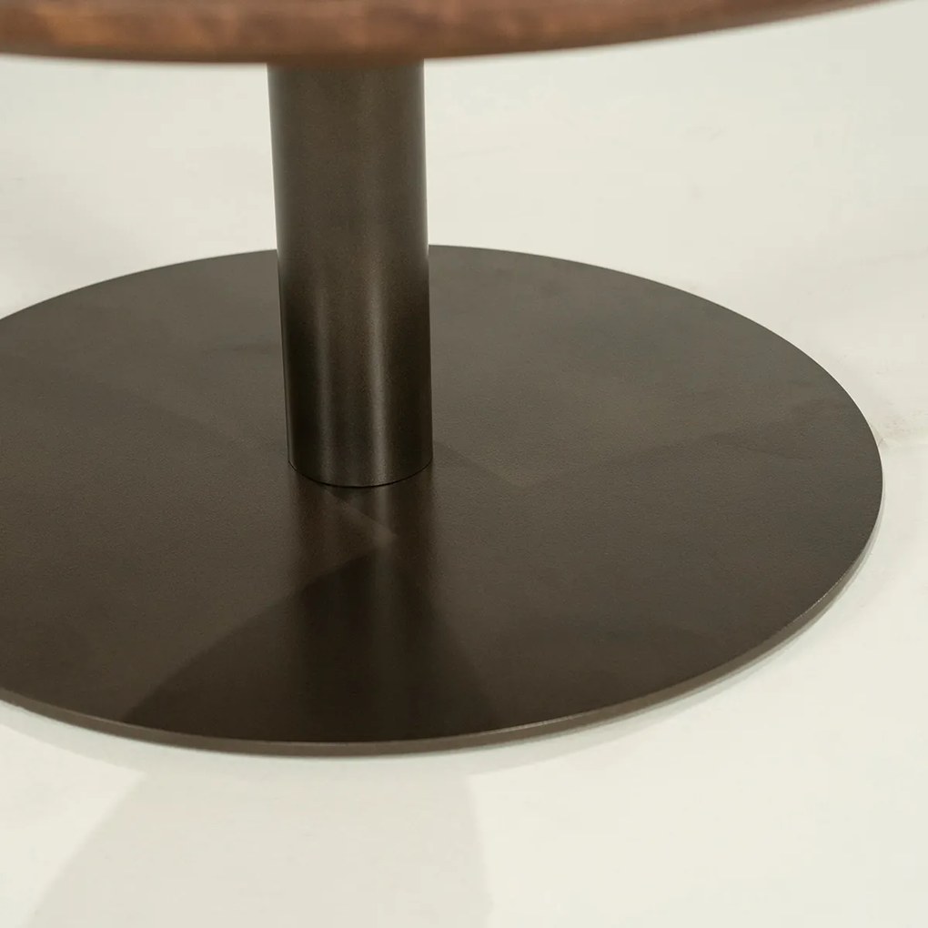 Brons Potige Salontafel Rond - 80 X 80cm.