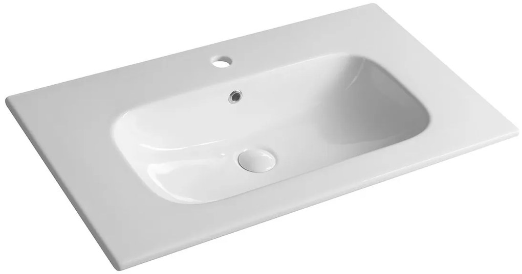 Sapho Cirasa badmeubel 60cm met eiken ribbelfront en witte wastafel