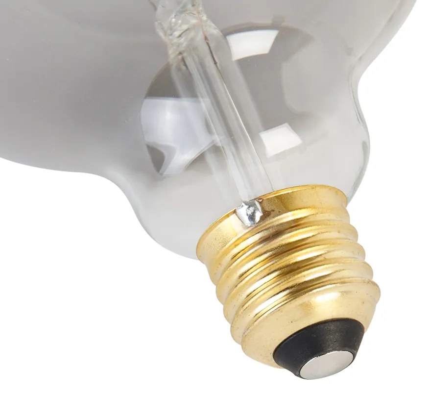 Set van 5 E27 dimbare LED gedraaid filament lamp G125 smoke 4W 120 lm 1800K