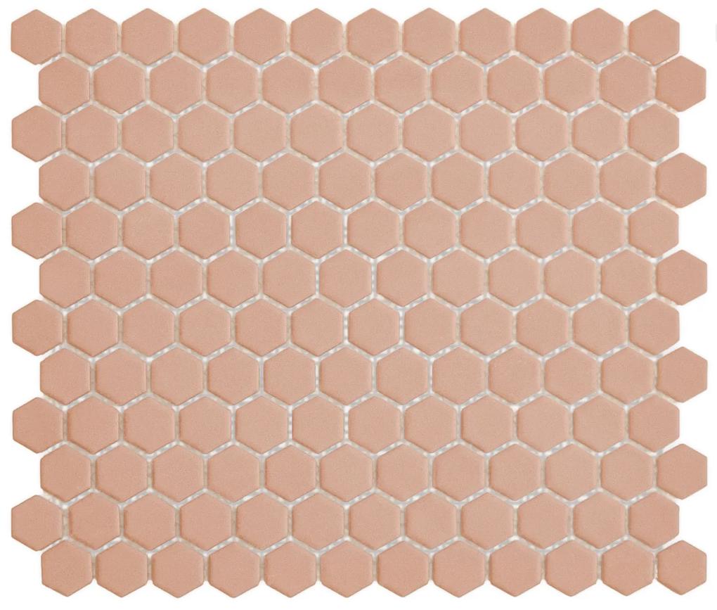 The Mosaic Factory Hexagon mozaïek tegels 23x26cm royal peach mat