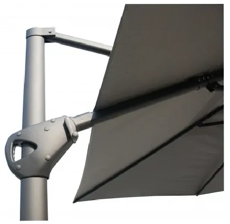 4-Seasons zweefparasol Hacienda 300 x 400 - Mid Grey met voet en hoes