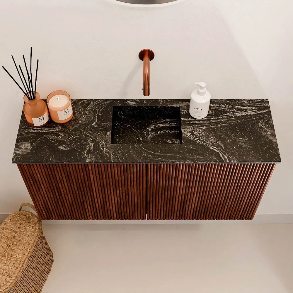 Mondiaz Joya DLux 80cm toiletmeubel ruby met wastafel faye midden zonder kraangat lava