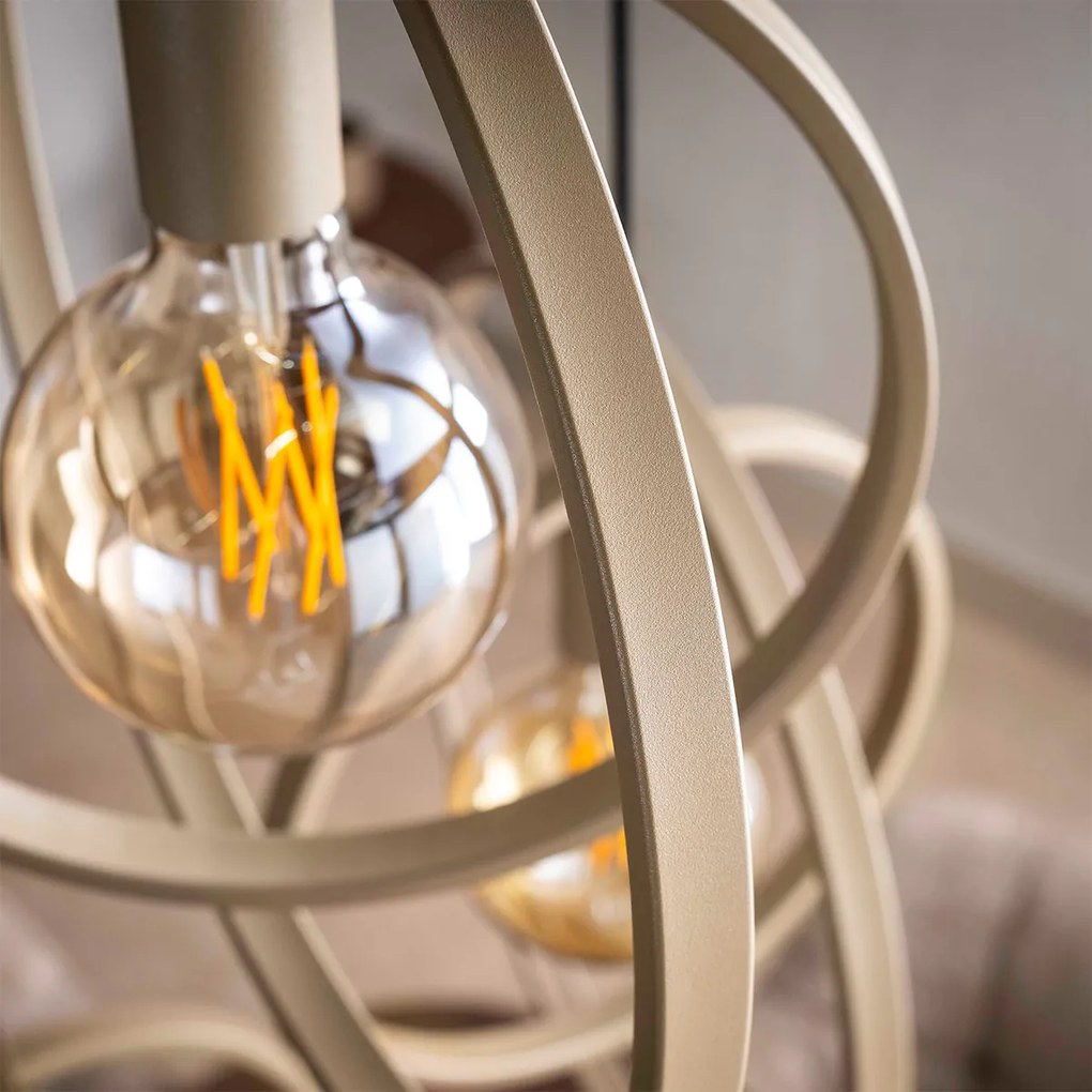 Hanglamp Metalen Ringen Beige
