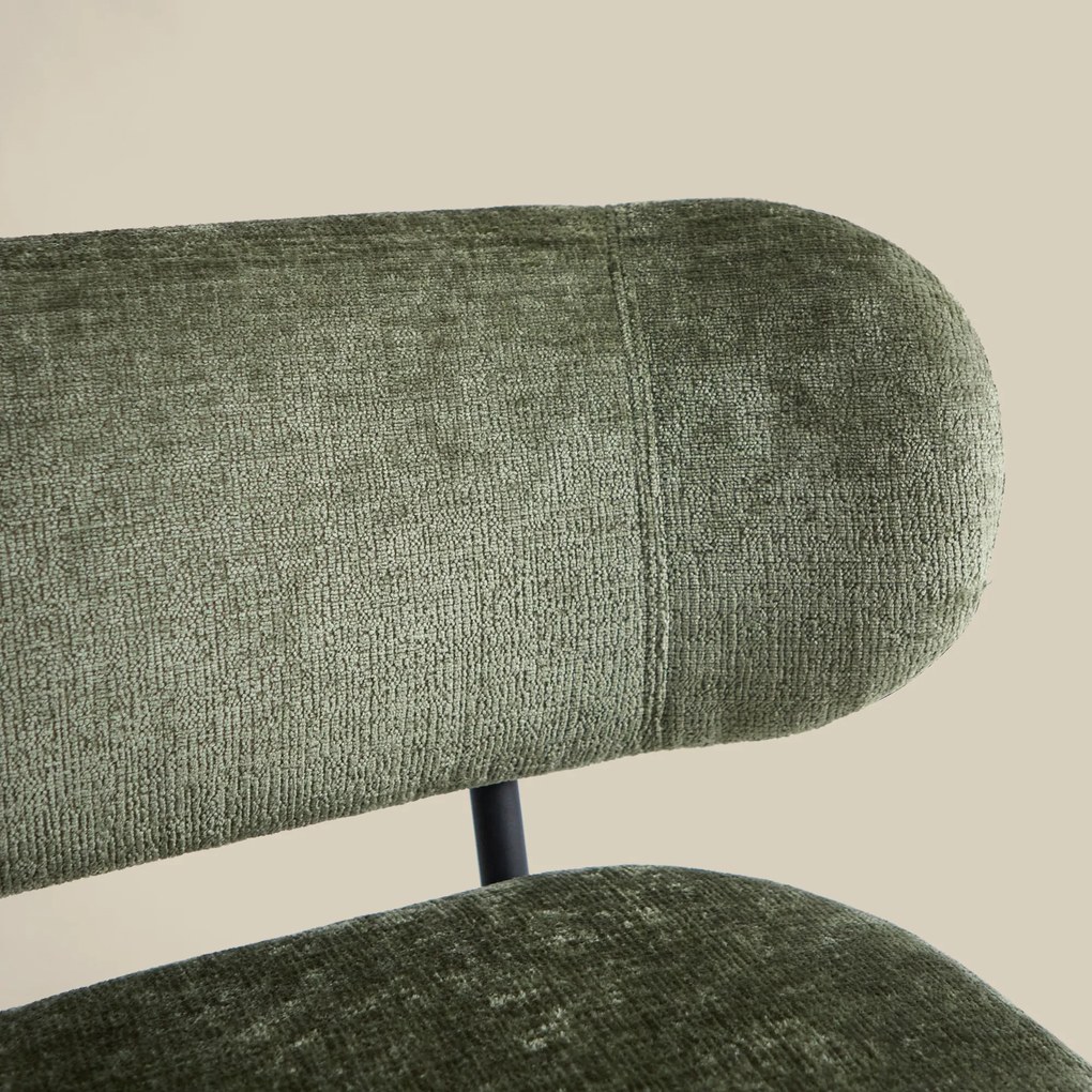 Eetkamerbank Groen Stof Met Rugleuning 155 Cm