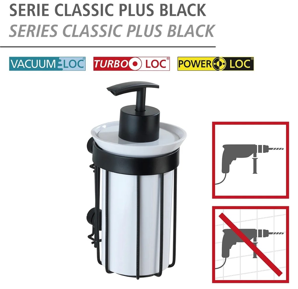 Wenko Classic Plus zeepdispenser zwart