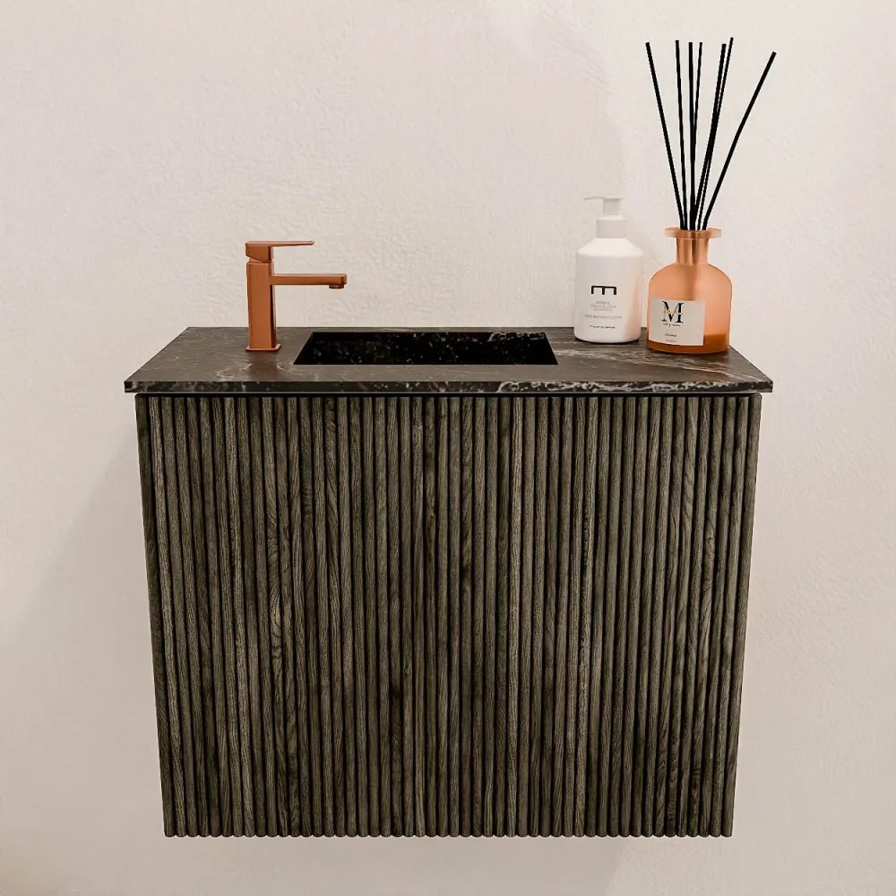 Mondiaz Joya DLux 50cm toiletmeubel shadow met wastafel faye links 1 kraangat lava