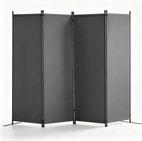 VEVOR Room Divider 4-delige vouwwand, opvouwbaar privacyscherm voor kantoor, slaapkamer, eetkamer, studeerkamer, balkon, vrijstaande roomdivider (56 x 45 x 172,5 cm), grijs