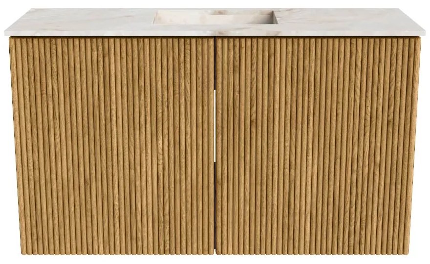 Mondiaz Joya DLux 70cm toiletmeubel oak met wastafel faye midden 1 kraangat frappe
