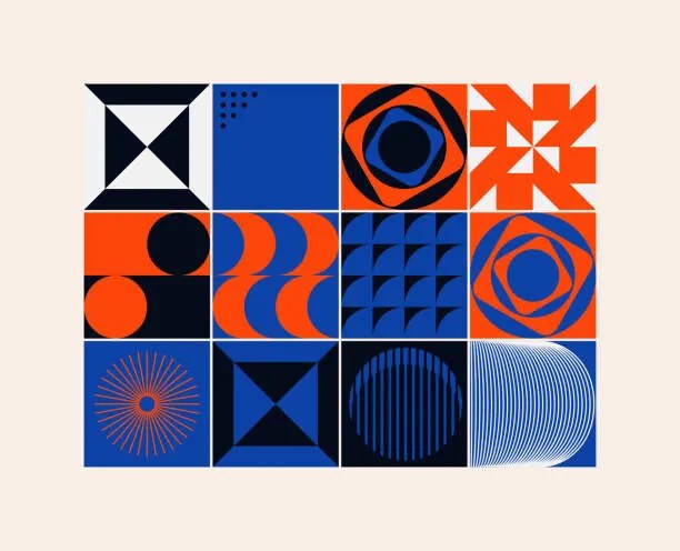 Ilustratie Neo Modernism Artwork Pattern Design, Normform