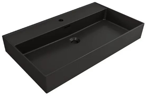 Plieger Kansas badmeubel 80cm met zwarte wastafel en kraangat beach eiken