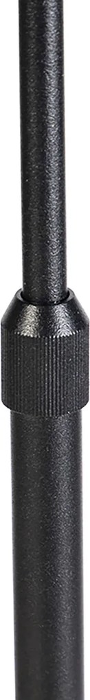 Vloerlamp zwart verstelbaar met kap lichtbruin 50 cm - Parte