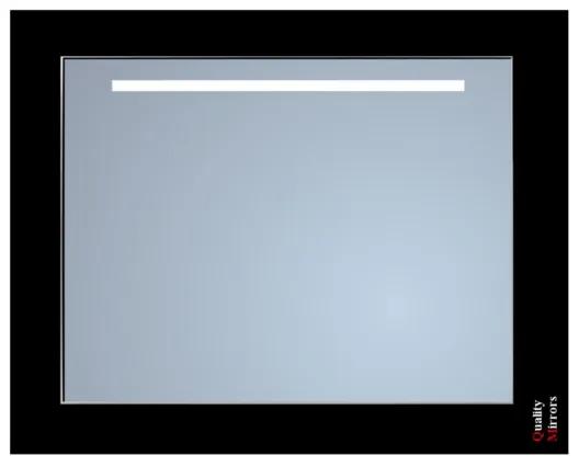 Sanicare Spiegel met "Warm White" Leds 60 cm Sensor schakelaar 1 x horizontale strook omlijsting zwart LW1.70060Z