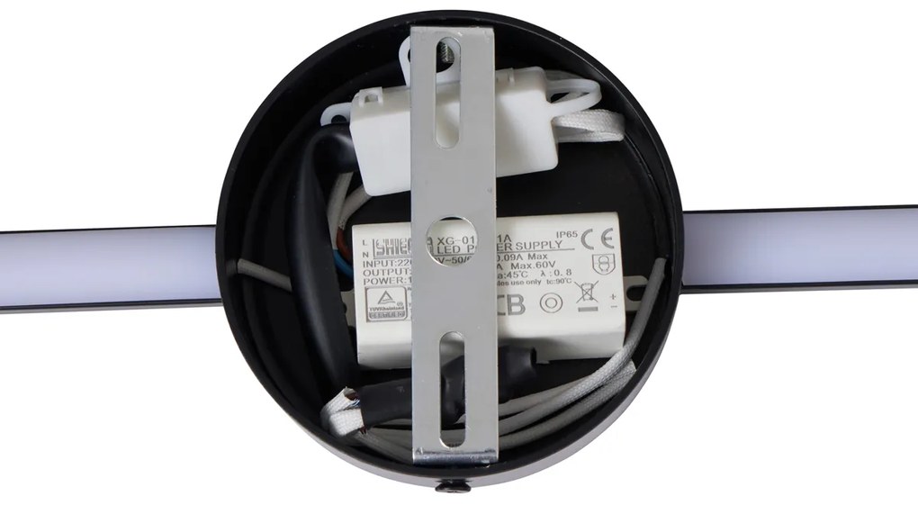 Moderne wandlamp zwart 60cm incl. LED - Clockwise