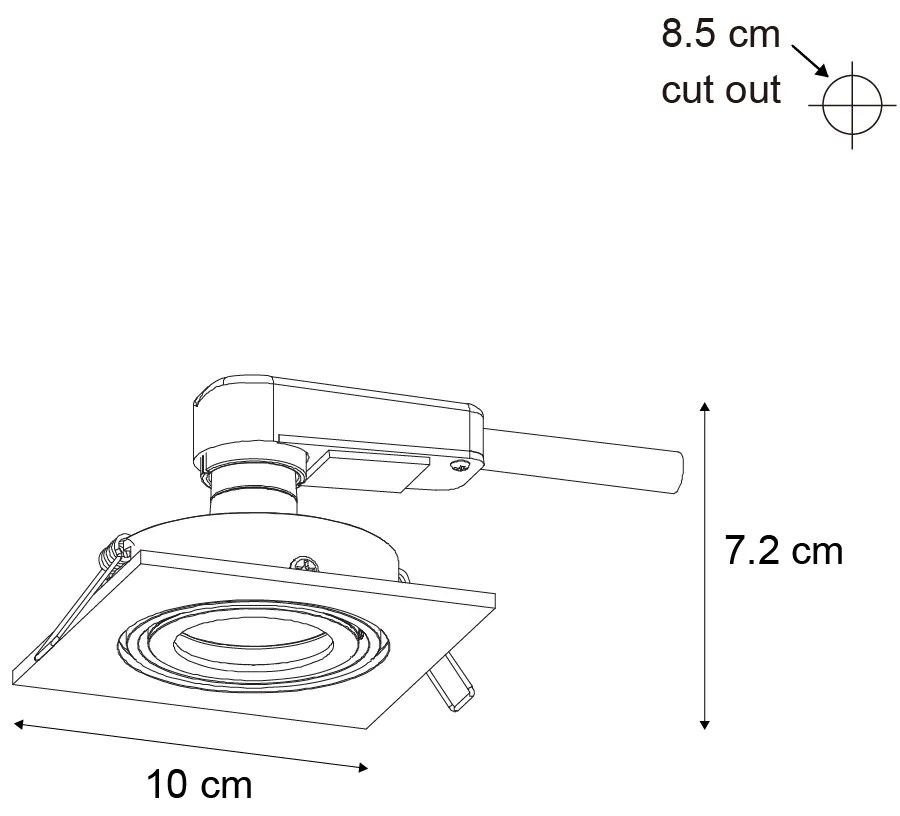 Set van 6 Moderne inbouwspot gunmetal GU10 50mm rond kantelbaar - Qure