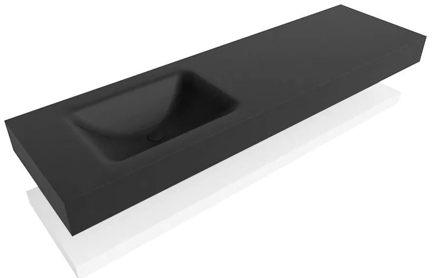 Zaro Alan badmeubel 160cm met planchet talc en vrijhangende wastafel cloud links 1 kraangat urban