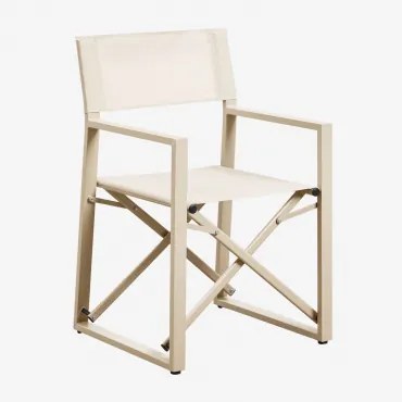Set Van 4 Opvouwbare Regisseursstoelen Voor In De Tuin Van Staal Antoliana Tapioca Beige - Sklum
