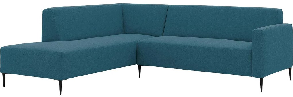 Goossens Key West blauw, stof, 2,5-zits, modern design met ligelement links