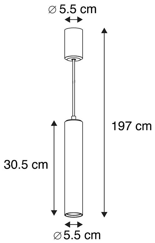 Design hanglamp zwart - Tuba small Design, Industriele / Industrie / Industrial, Modern GU10 cilinder / rond Binnenverlichting Lamp
