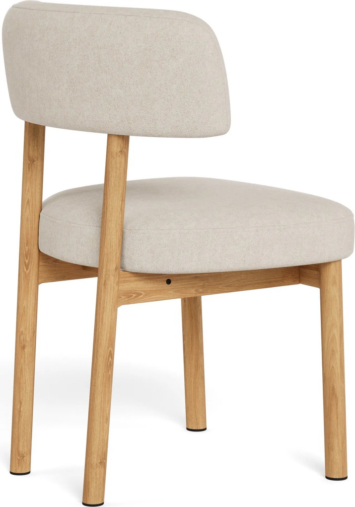 Mazzoni TORAY Beige (stof Apia 453)/eiken naturel onderstel - GESTOFFEERDE EETKAMERSTOEL VOOR KEUKEN/EETKAMER