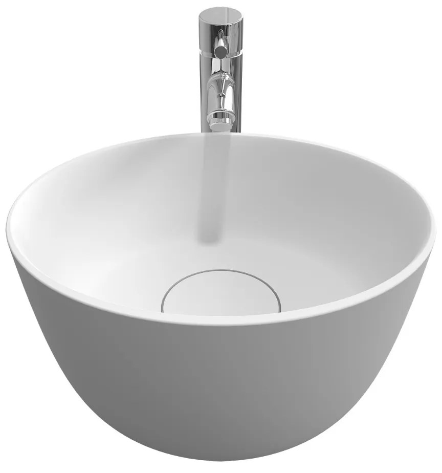 Riho Oval waskom solid surface wit mat