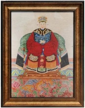 Fine Asianliving Chinese Voorouderportret Schilderij B50xH60cm Glicee Handgemaakt B