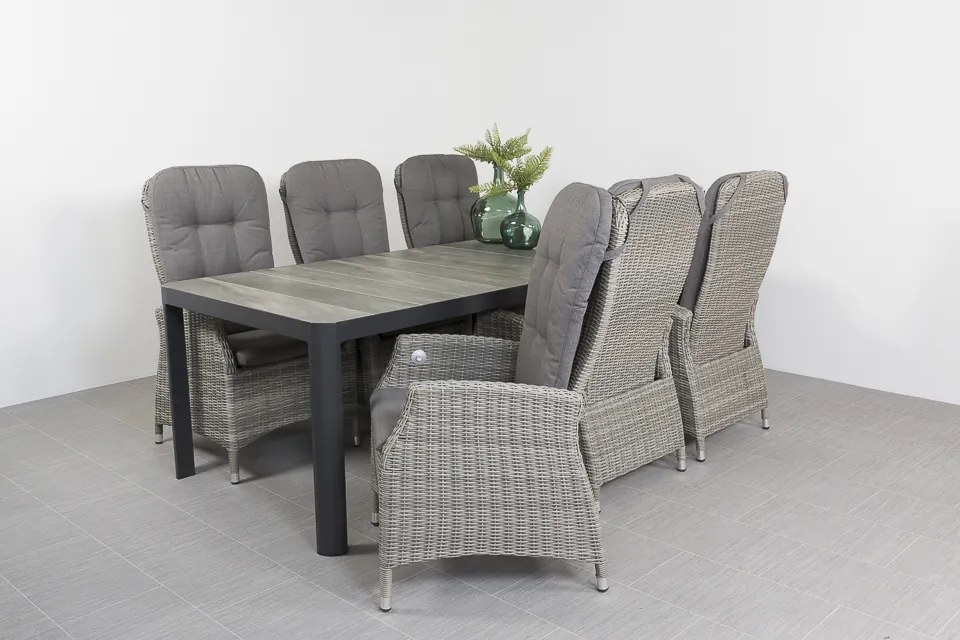 Memphis/Queens 220 cm. tuinset - 7-delig verstelbaar