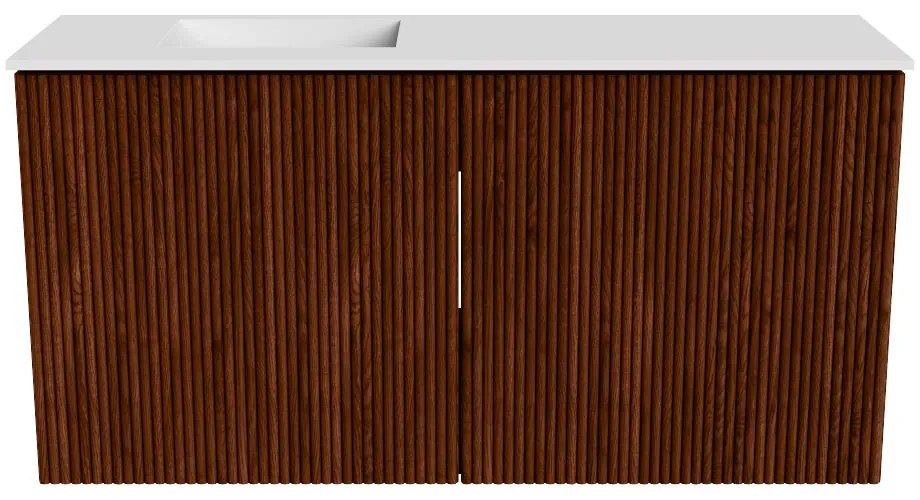 Mondiaz Joya 80cm toiletmeubel ruby met wastafel faye links zonder kraangat talc