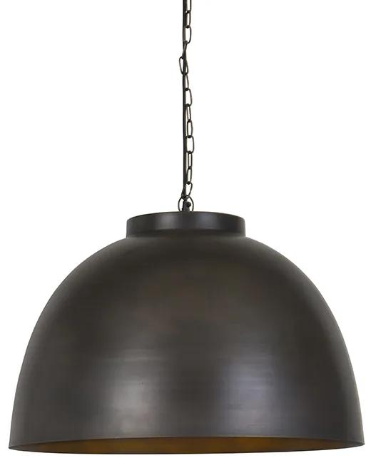 Eettafel / Eetkamer Industriële hanglamp antiek bruin 60 cm - Hoodi Industriele / Industrie / Industrial E27 rond Binnenverlichting Lamp