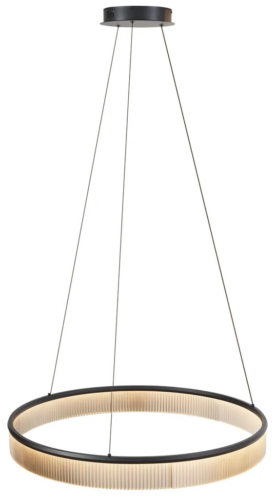 Moderne hanglamp zwart 78cm incl. LED 3-staps dimbaar - Anello Chandelier