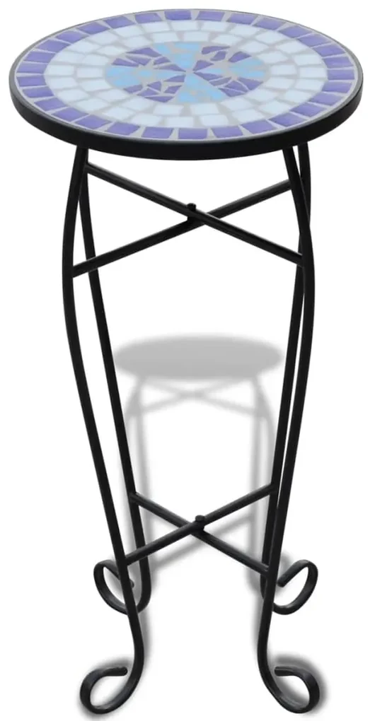vidaXL Mozaïektafel blauw wit