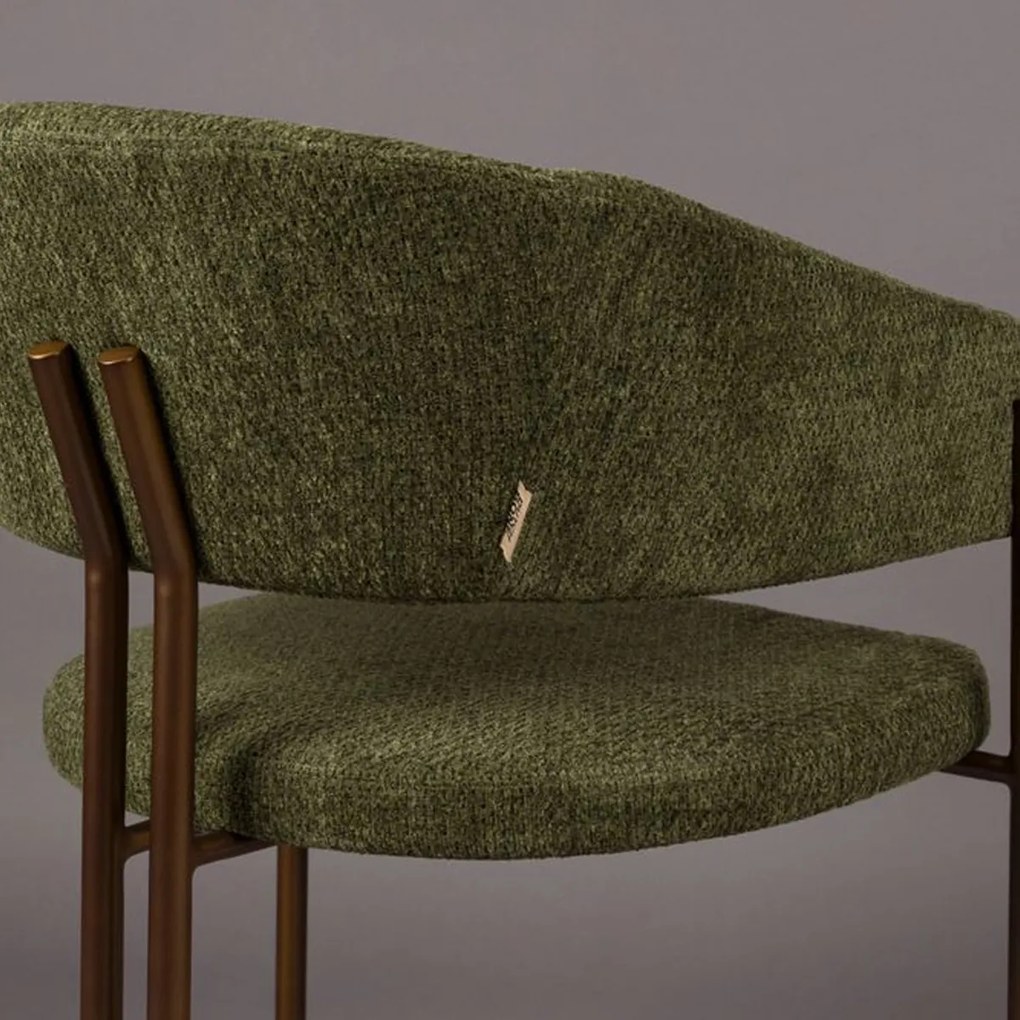 Dutchbone Naida Luxe Eetkamerstoel Brons Groen