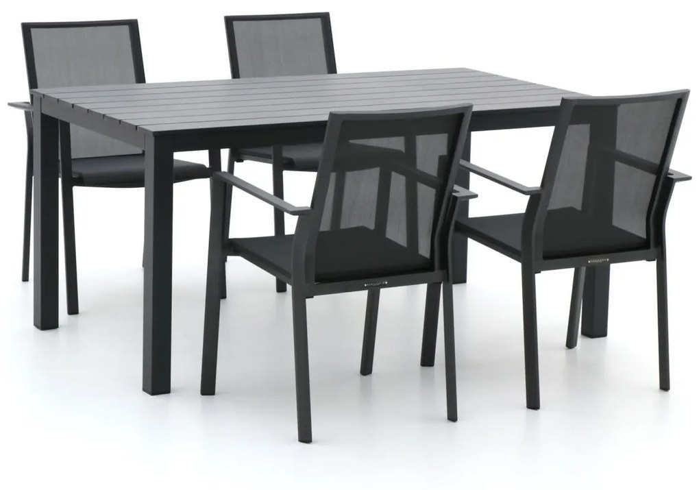 Diningset Bernstein  | 4 personen aluminium | Tuinset stapelbaar | 5-delig | Kees Smit Tuinmeubelen
