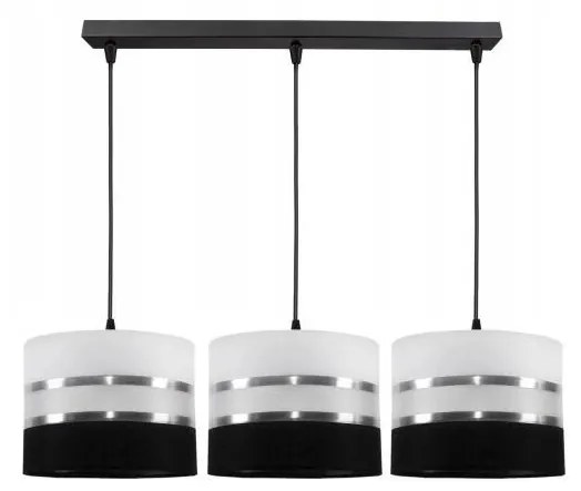 Hanglamp aan koord CORAL 3xE27/60W/230V zwart-wit