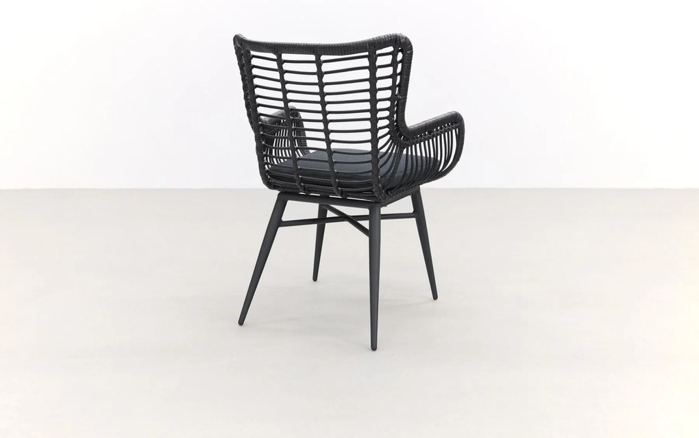 Jasmine Black/Silva 6-persoons ovale dining tuinset 240x115 cm. - Houtlook