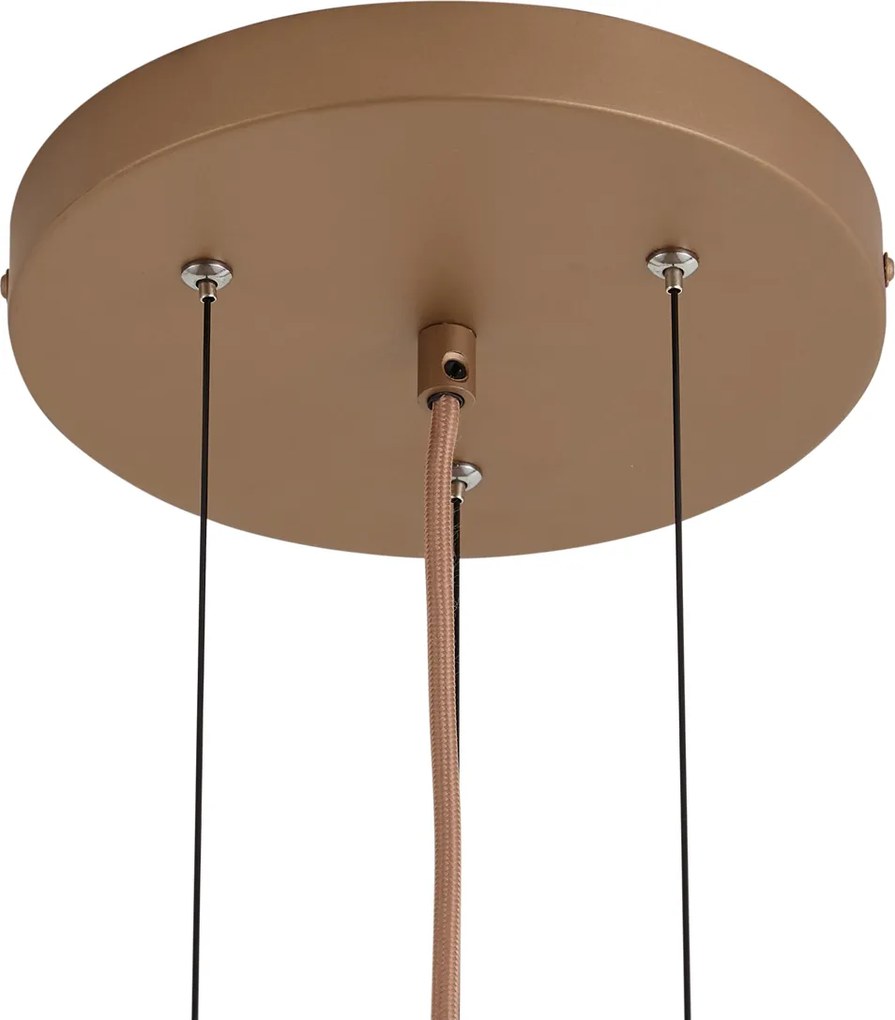 Retro hanglamp donker brons met brons glas - Barb
