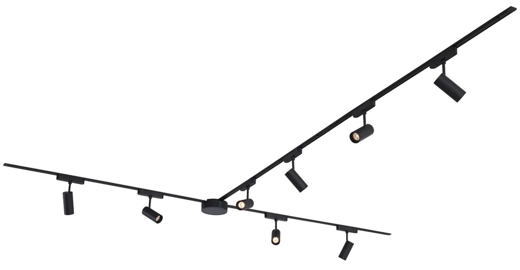 LED Modern railsysteem met 8 Spot / Opbouwspot / Plafondspots zwart 1-fase 400 cm - Magnetic Gert Modern Binnenverlichting Lamp