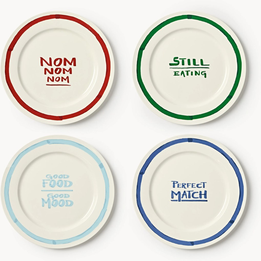 Porseleinen dinerborden Tutti met decoratief motief, 4-delig