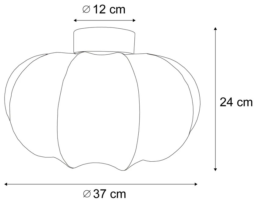 Stoffen Japandi plafondlamp wit 37cm - Plu AsyeshaJapandi E27 rond Binnenverlichting Lamp