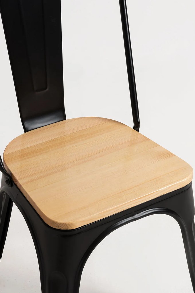 Pakket 4 Stoelen Torix Natuurlijk Hout