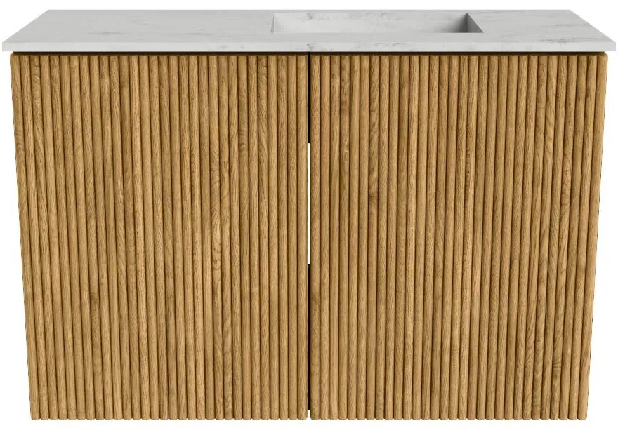 Mondiaz Joya DLux 60cm toiletmeubel oak met wastafel faye rechts zonder kraangat opalo