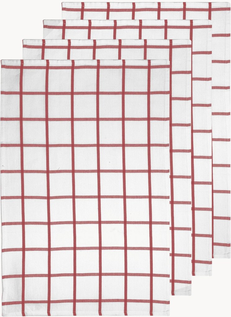 Theedoeken Grid Pack Blush, 4-delig