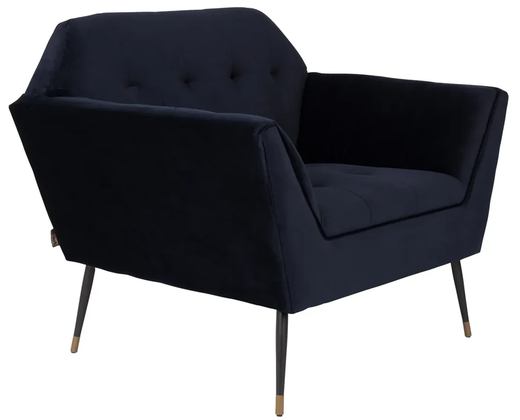 Dutchbone Kate Blauwe Fauteuil Fluweel
